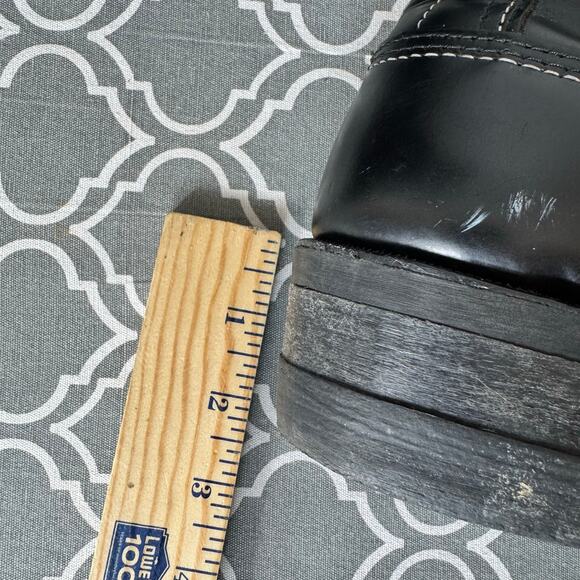 Dayton Boots Sidekick Black Leather Mens 9 Canadian Work Biker Goth Emo Punk - Picture 6 of 14